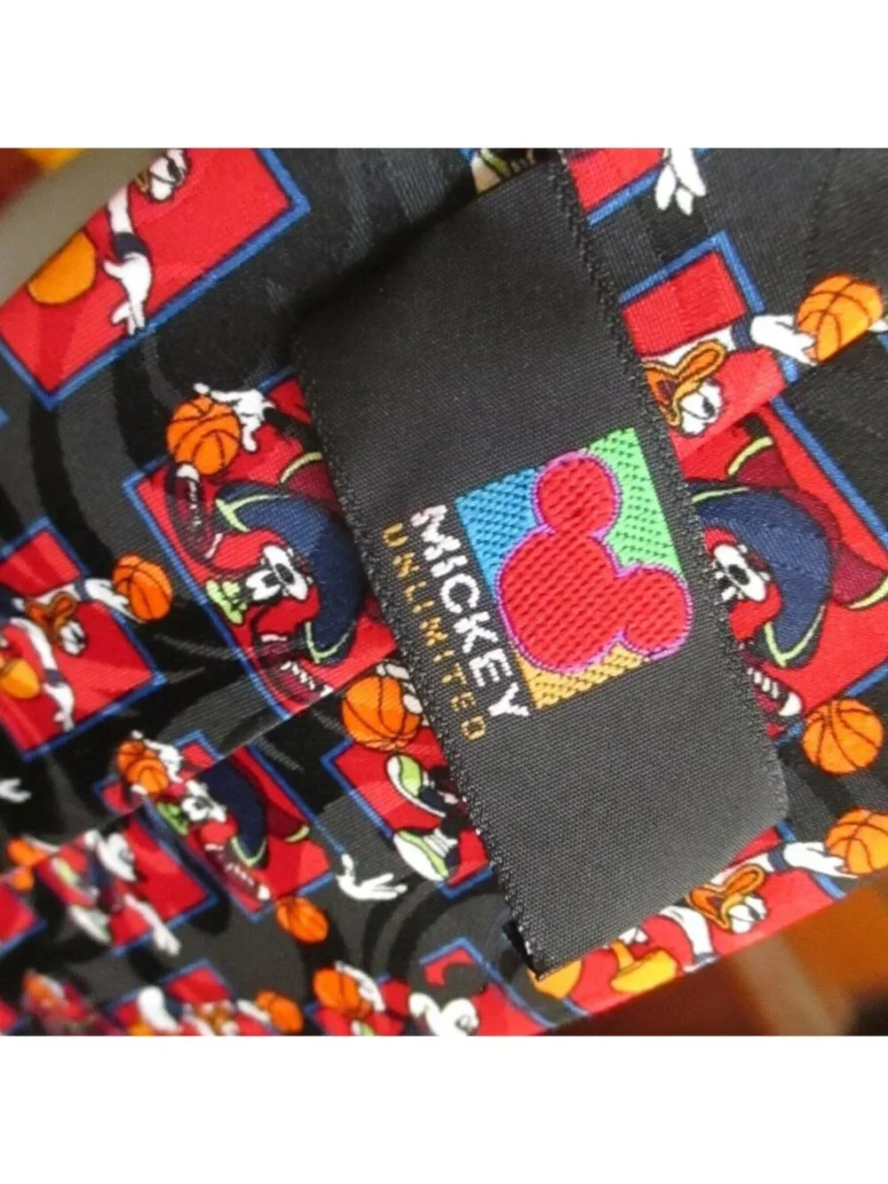 Vintage Mickey Mouse Neck Tie Unlimited Disney Basketball Goofy Donald Duck 56